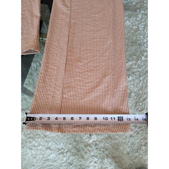 The Room Jumpsuit Women Medium Beige White Striped Cutout Wide Leg Sleeveless - Picture 11 of 12